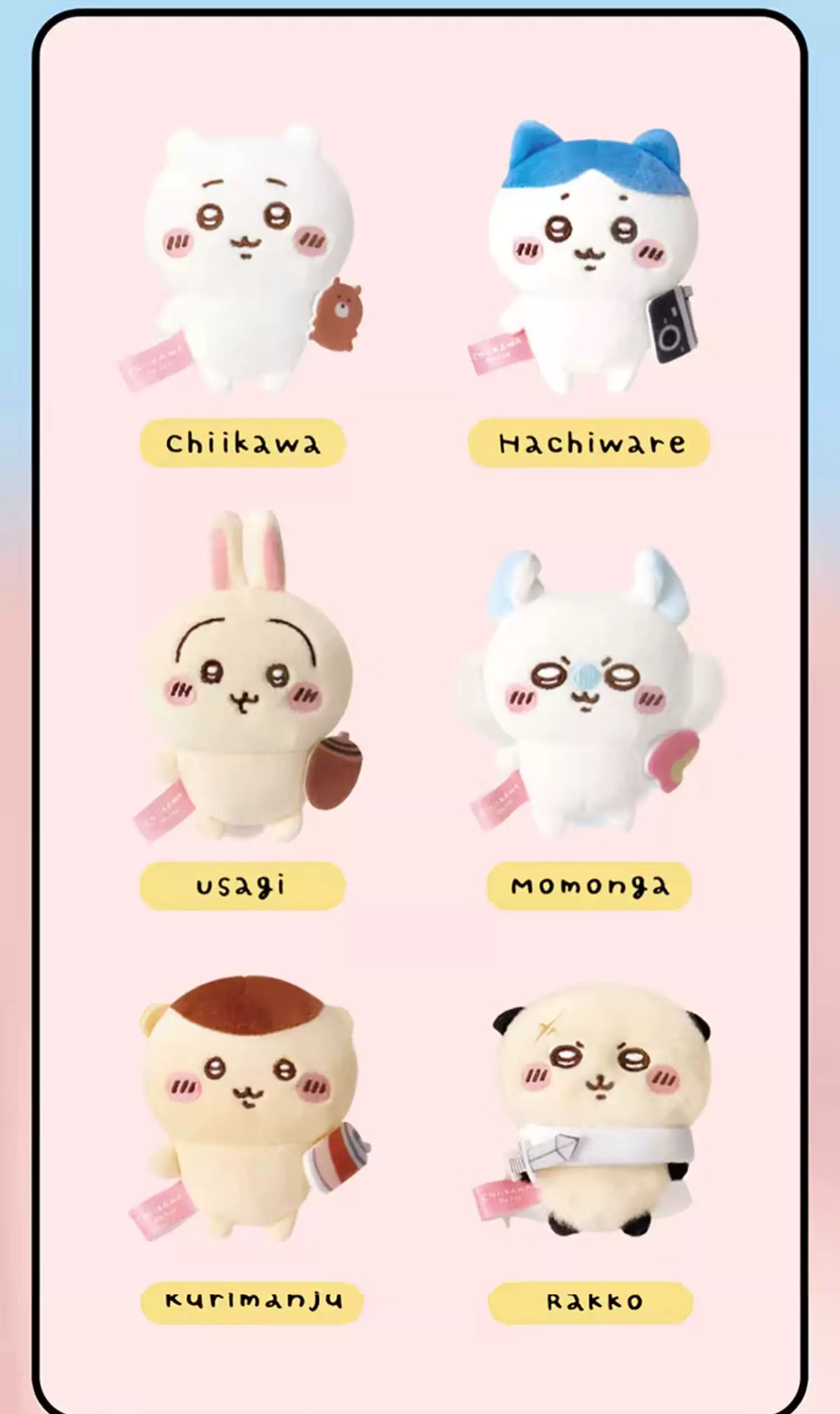 ChiiKawa X Miniso Mini Guardian Series | ChiiKawa Hachiware Usagi Momonga Kurimanju Rakko - Plush Doll Refrigerator Magnet Kawaii Items Room Decoration Doll