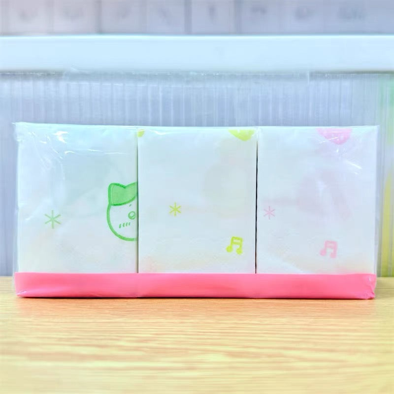 치이카와 × 미니소 과일 시장 시리즈 과일 시장 | 치이카와·하치와레·우사기 휴대용 각티슈 9팩 - 귀여운 생활용품