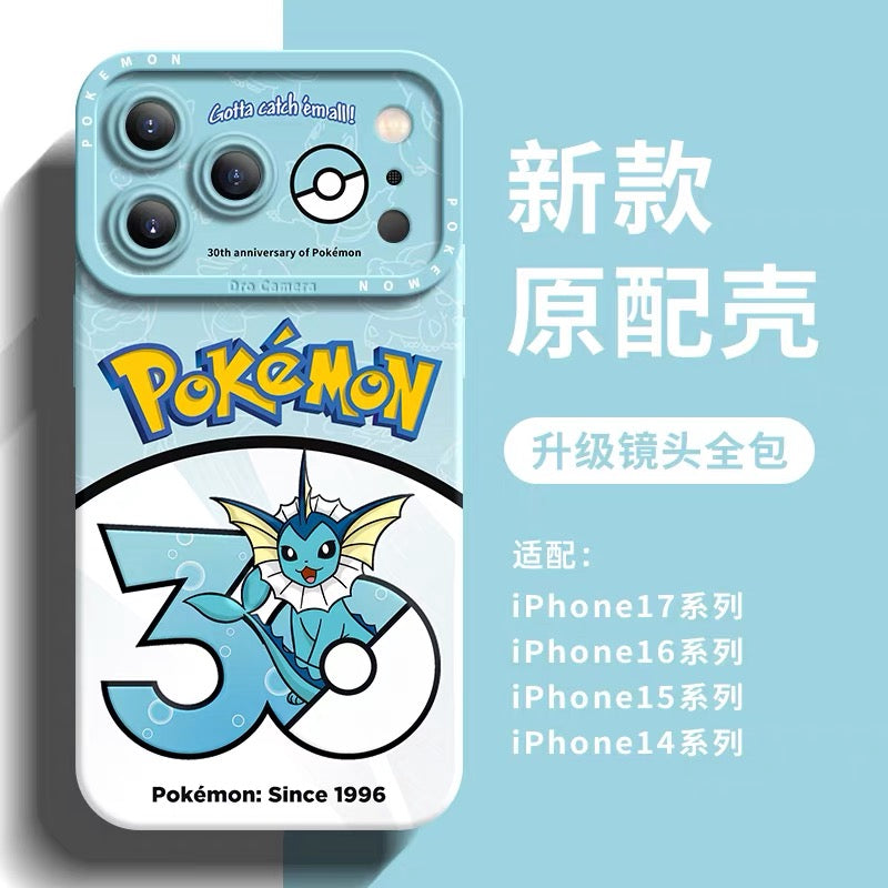 เคสซิลิโคนลายการ์ตูนญี่ปุ่น Pokemon รุ่นครบรอบ 30 ปี ตอนที่ 18 | อีวุยร่างพัฒนา Flareon Vaporeon Jolteon Espeon Umbreon Leafeon Glaceon Sylveon 8 สไตล์ - เคสโทรศัพท์ Samsung Galaxy S26 S25 S24 S23 FE Ultra Edge
