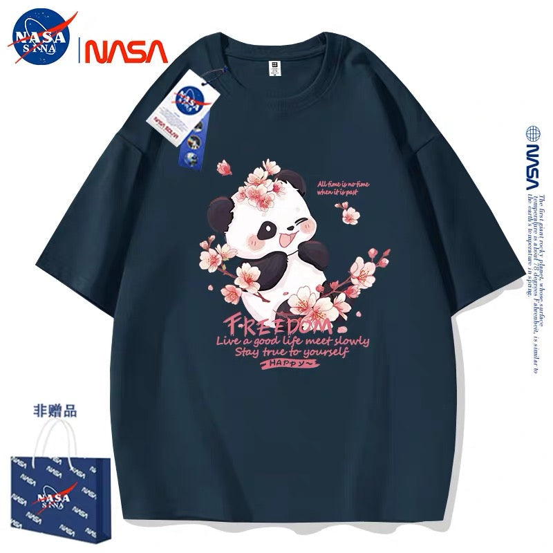 かわいい動物パンダスタイルTシャツシリーズ | 花を持つスマイルパンダ Part1 - 子供&大人向けカワイイファッションアイテム 親子お揃いコーデ