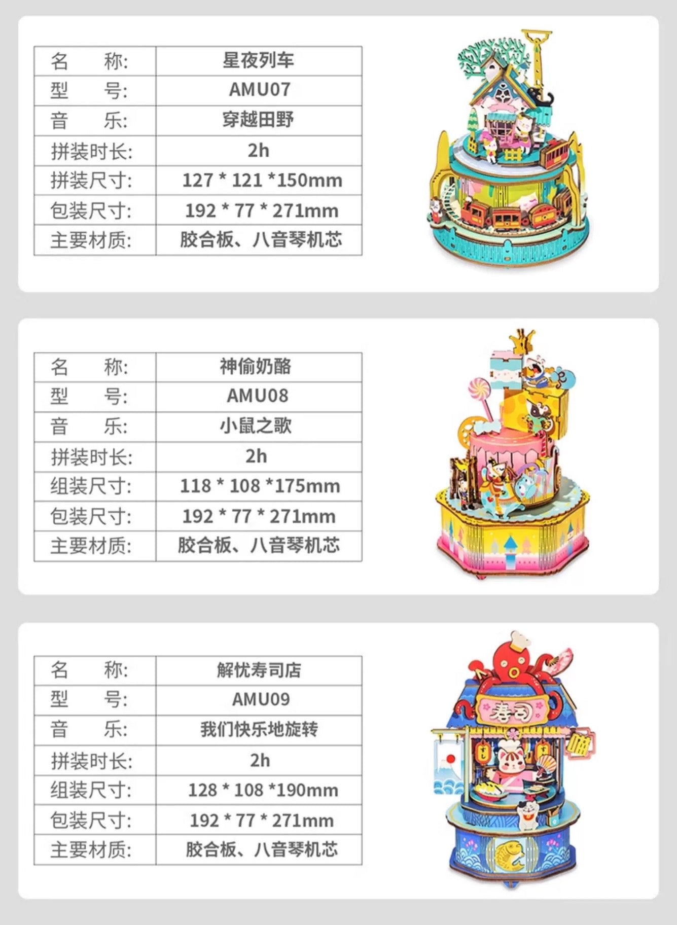 Craft Kits Wooden Music Box | Mystery Night Dreams - DIY Handmade Mini World Miniature Gift