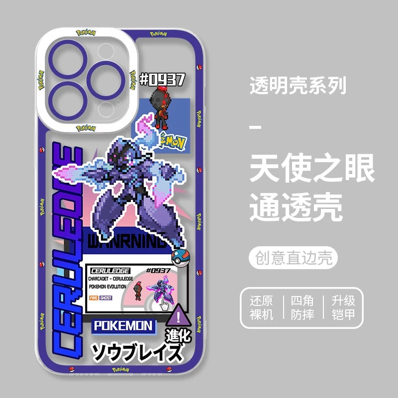 Japan Cartoon Pokemon Game Pixel Version | Ceruledge Evolution - Phone Case Samsung Galaxy S26 S25 S24 S23 S22 S21 FE Ultra Edge