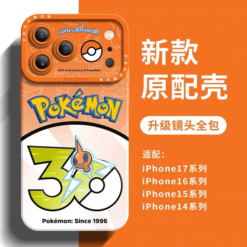 Japanese Cartoon Pokemon Silicone Case Pokemon 30周年記念版 Part19 | ジラーチ トゲキッス レントラー デオキシス ジバコイル ロトム エルフーン チラーミィ 8スタイル - iPhoneケース PLUS SE2 XS XR X 11 12 13 14 15 16 16e 17 17e Pro Promax 12mini 13mini