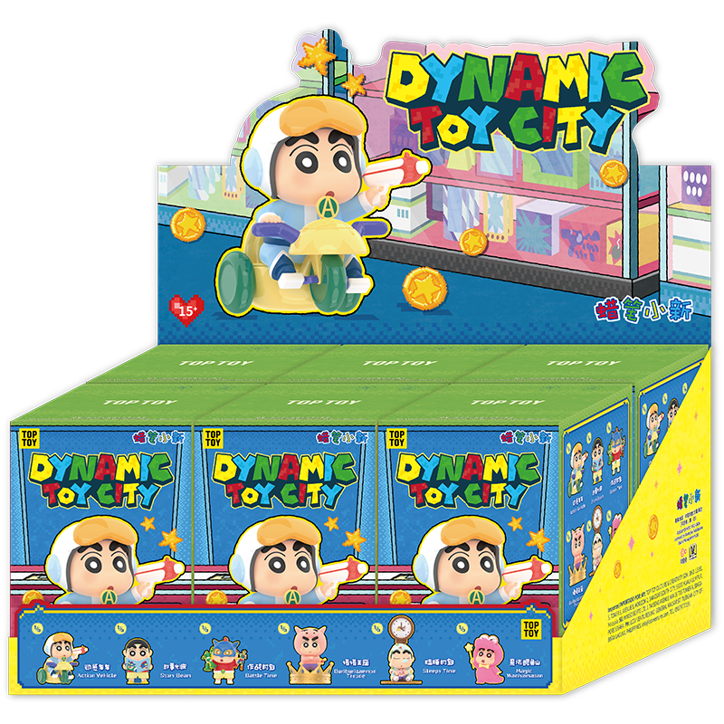 Crayon Shin-chan Dynamic Toy City series retail display box with six blind boxes
