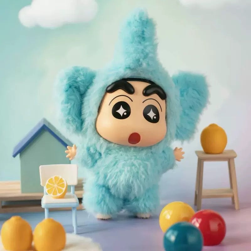TopToy X Crayon Shin-chan Cosplay Party Part 1 Series Limited | ChocoBi Shiro Action Kamen Buriburi Elephant - Vinyl Face Plush Doll Figure Keychain Collectable Toys Mystery Blind Box