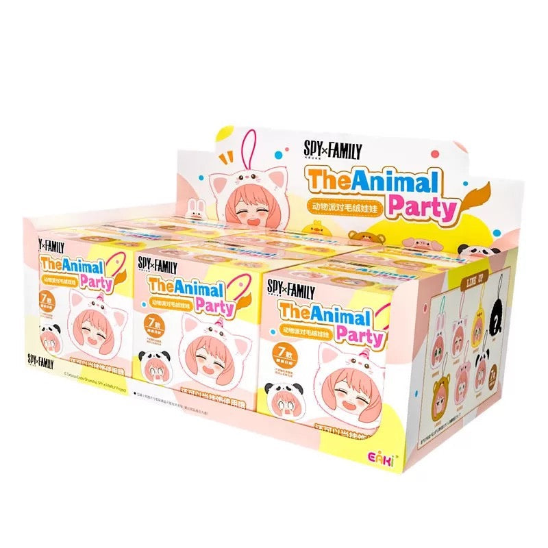 EAKI X SPY Family The Animal Party Part 1 | Anya Forger Cat Panda Pig Bear Chick Rabbit Monster - Vinyl Face Plush Doll Figure Keychain Collectable Toys Mystery Blind Box