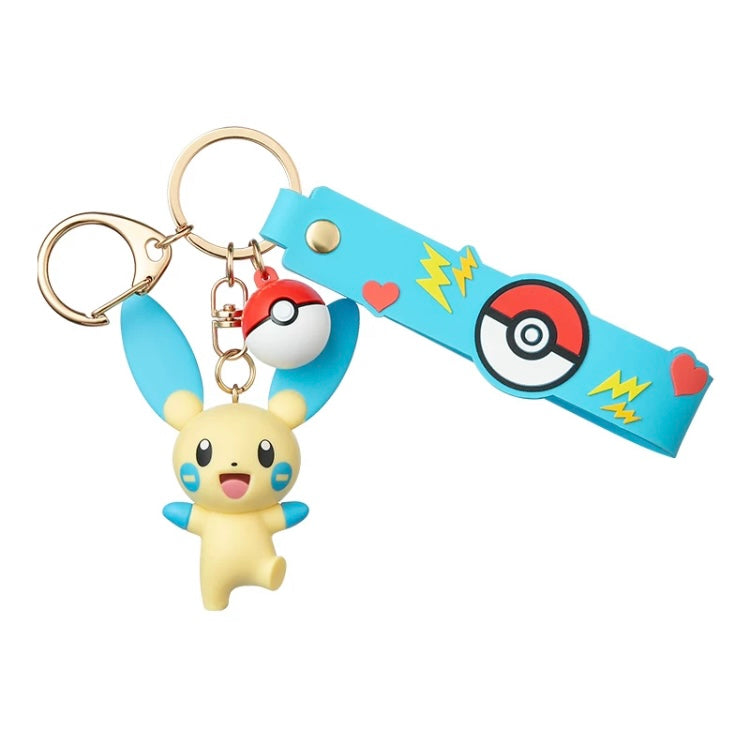 Pokemon Keychain - Pikachu Jigglypuff Gengar Plusle Minun KawaiiGiftLand