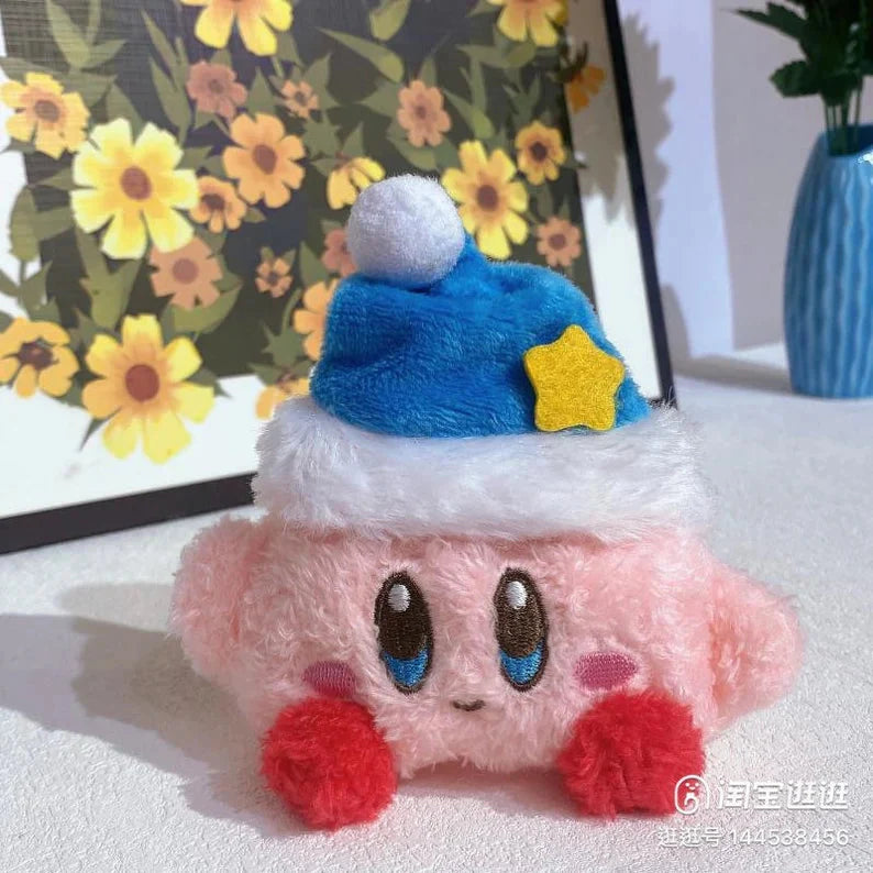 Japanese Cartoon Pink Monster Starkabi with Blue Hat Plush Doll Style AirPods AirPodsPro AirPods3 AirPods4 Case KawaiiGiftLand