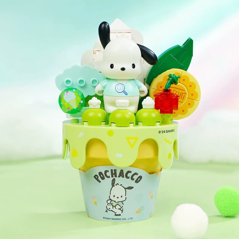 Sanrio Dessert Ice Cream Cone | Hello Kitty My Melody Kuromi Cinnamoroll Pompompurin Pochacco - Building Blocks Toy Collections KawaiiGiftLand