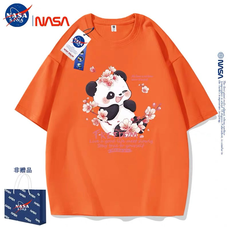 Cute Animals Panda Style T-Shirt Series | Smile Panda with Flower Part1 - Kawaii Fashion Items for Child & Adult Matching outfits for Parents and Children