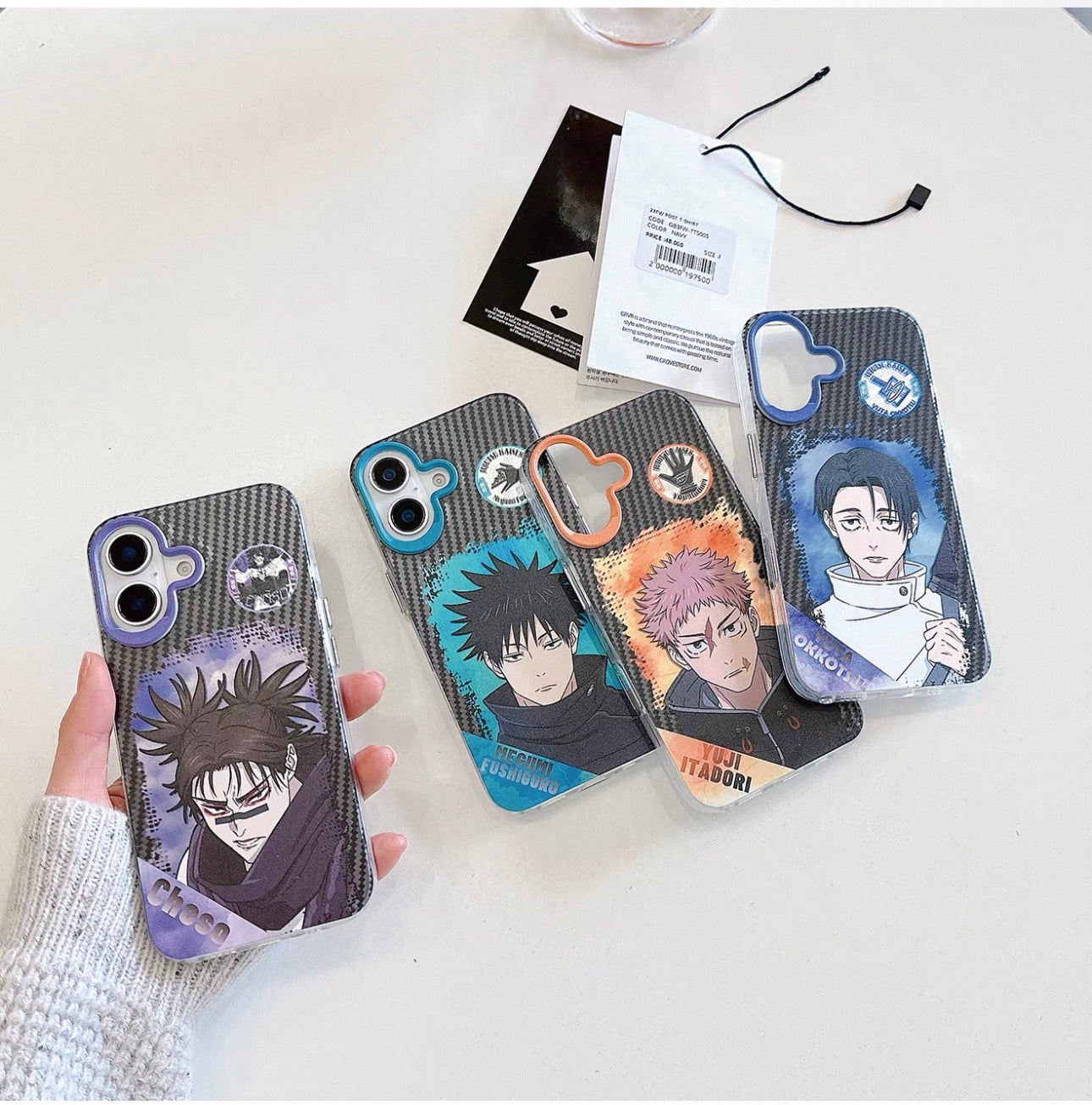 Japanese Anime Jujutsu Kaisen Laser Case Dark Background Version | Yuji Yuta Megumi Choso - Phone Case Samsung Galaxy S26 S25 S24 S23 S22 S21 FE Ultra Edge