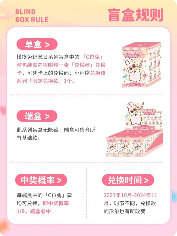 Blind Box Kawaii Lovely Characters Momo Bunny Anniversary -Toy Collection