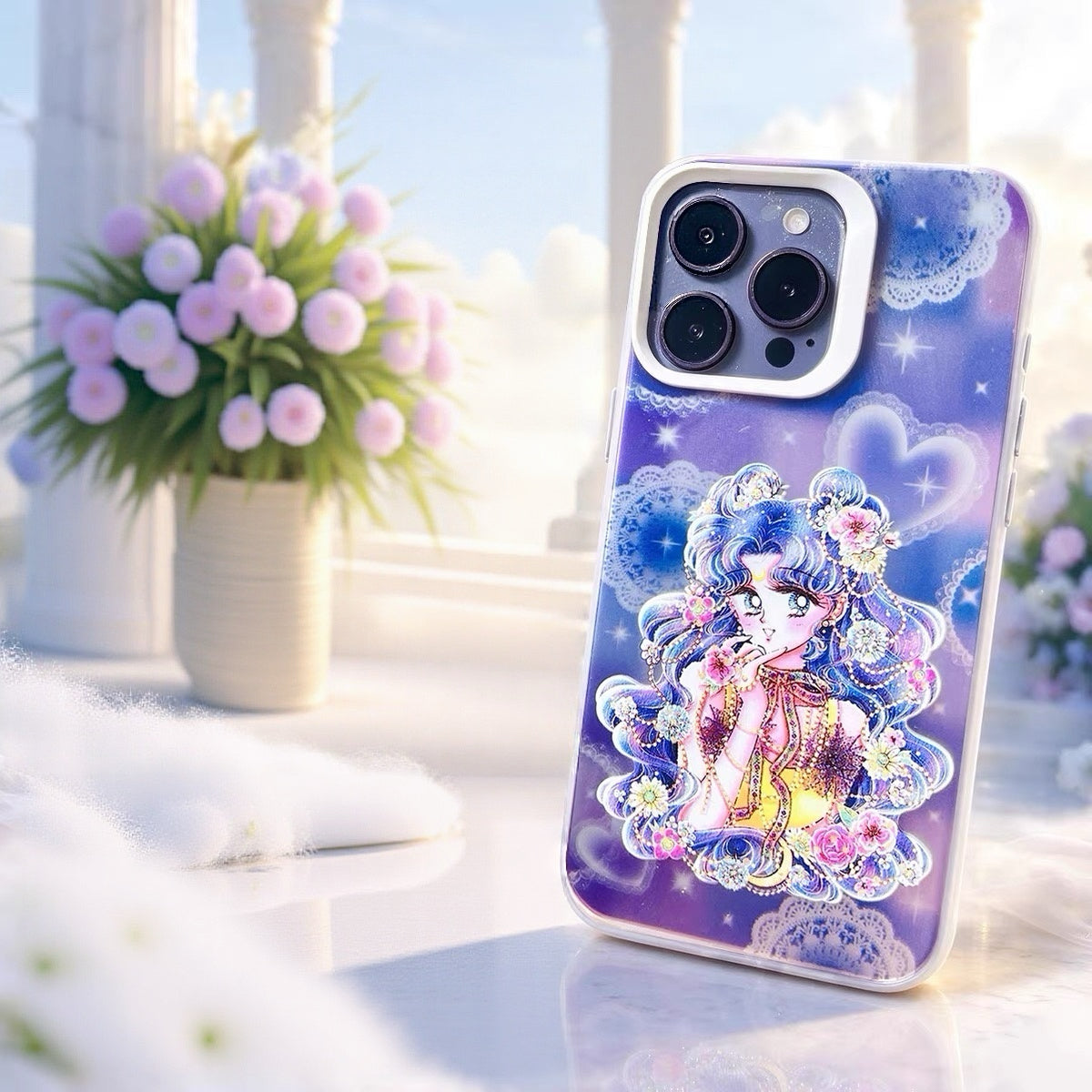 Japanese Cartoon Sailor Moon Comic Style Laser Case | Black Lady Princess Serenity Luna 3 Styles - Phone Case Samsung Galaxy S26 S25 S24 S23 S22 S21 FE Ultra Edge