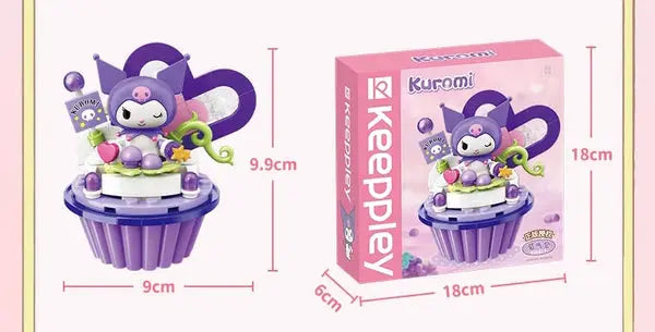 Sanrio Kuromi Dessert Grape Cake Building Blocks Toy Collections