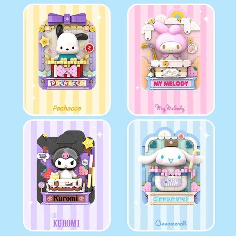 Sanrio Dessert Bar Cinnamoroll Wall Hanging Building Blocks Toy Collections KawaiiGiftLand