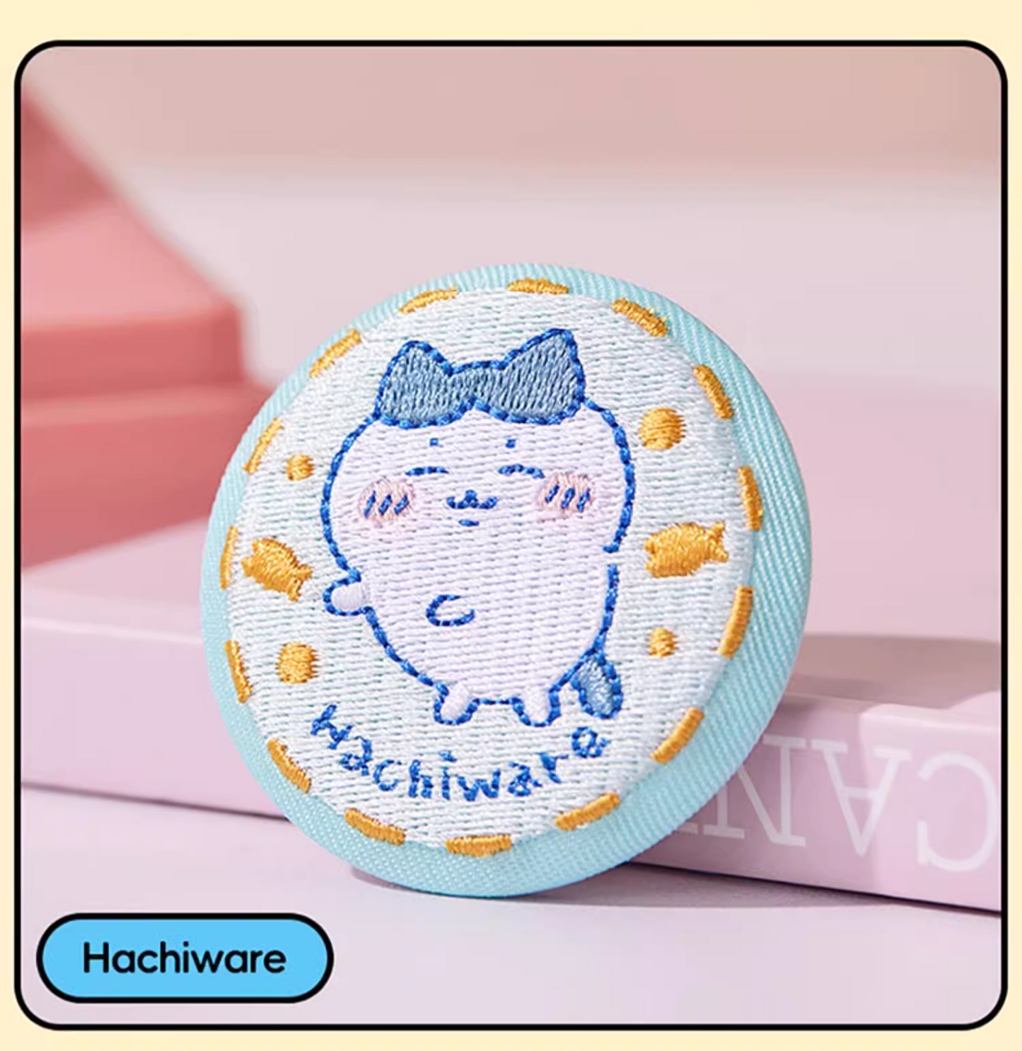 ChiiKawa X Miniso | ChiiKawa Hachiware Usagi Momonga Kurimanju Anoko Embroidery Cute Badge - Kawaii Items Room Decoration KawaiiGiftLand