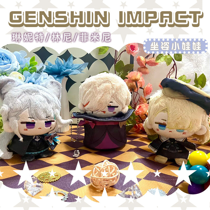 Game Character Genshin Keychain | Lyney Lynette Freminet Cute Kawaii 12cm Doll - Cute Kawaii Item