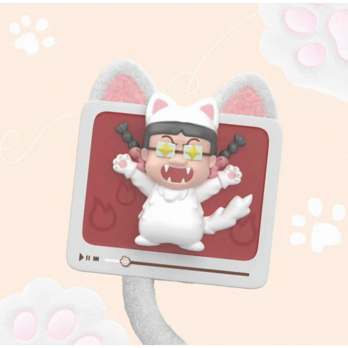 Fright Frizzed design - Chibi Maruko-chan cat-ear fridge magnet blind box figure