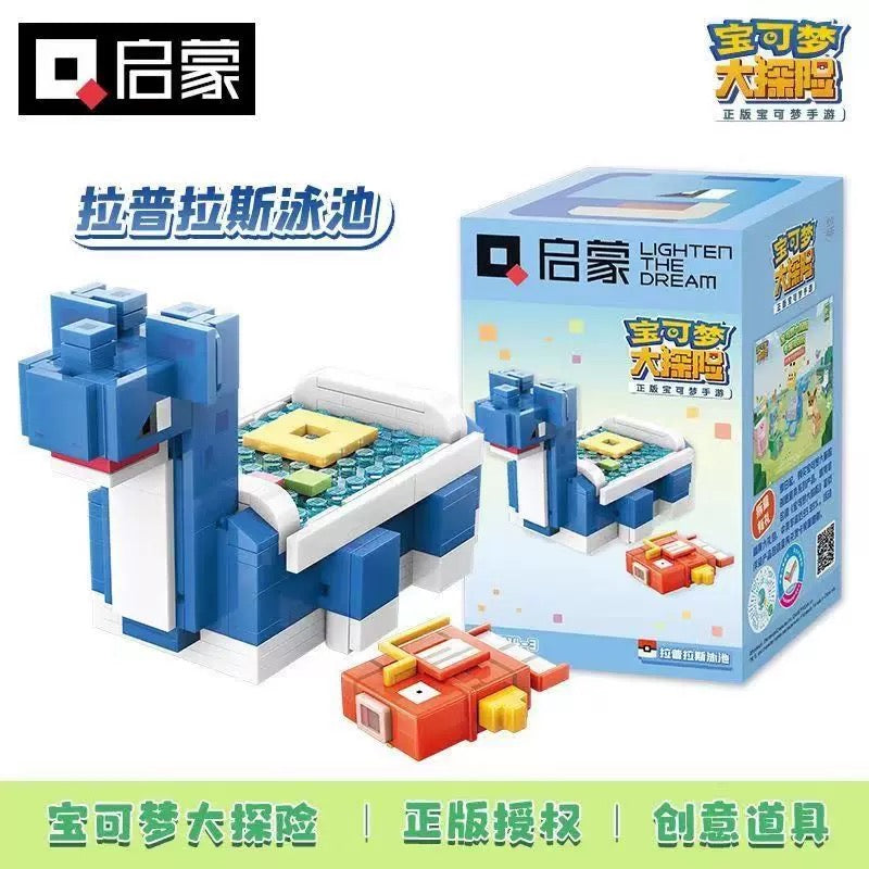 Pokemon Adventures Cube Accessories Furniture Build Blocks Part 1 | Pikachu Snorlax Lapras Meowth - Moveable Building Blocks Toy Collections KawaiiGiftLand