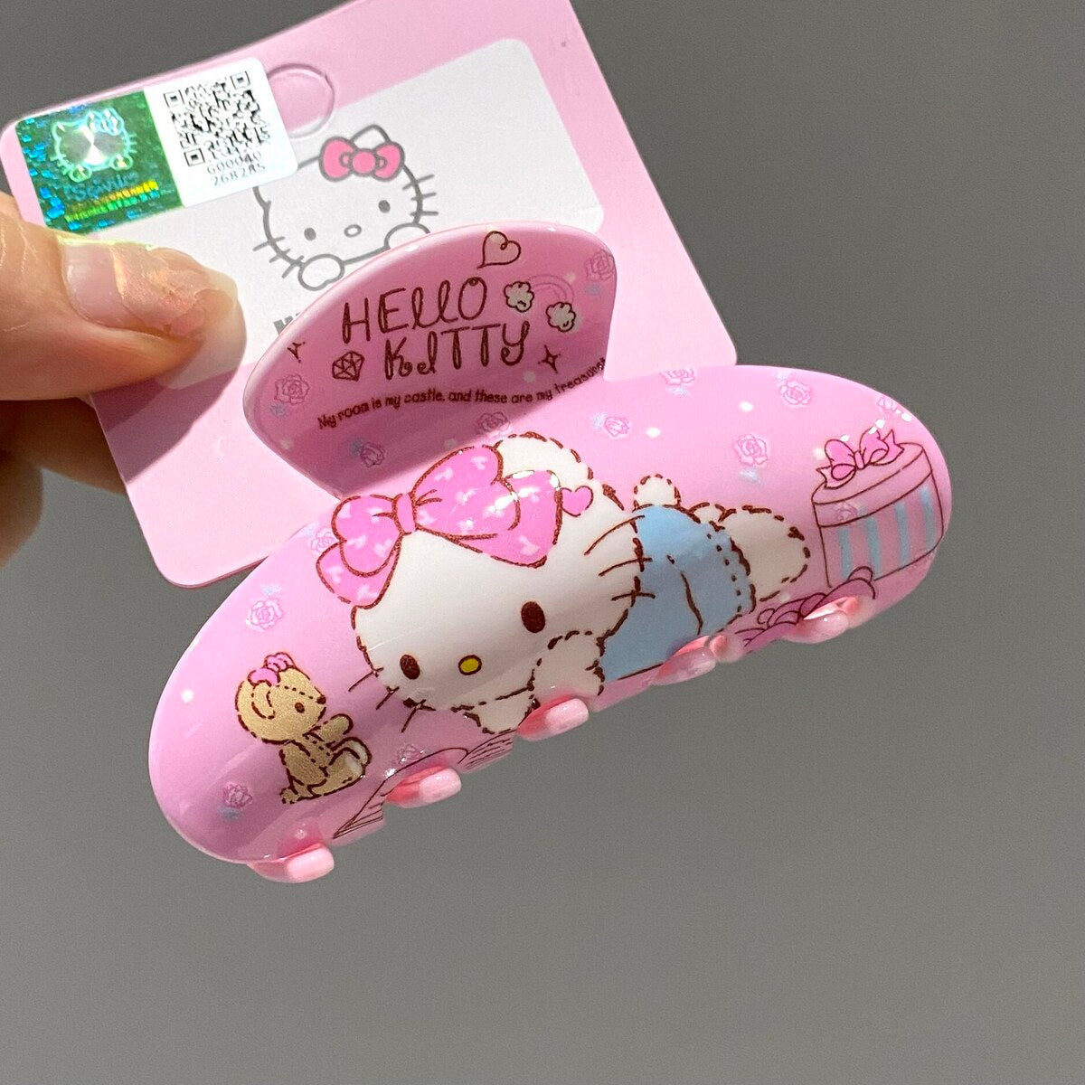 Hello Kitty teddy bear medium claw clip 8cm