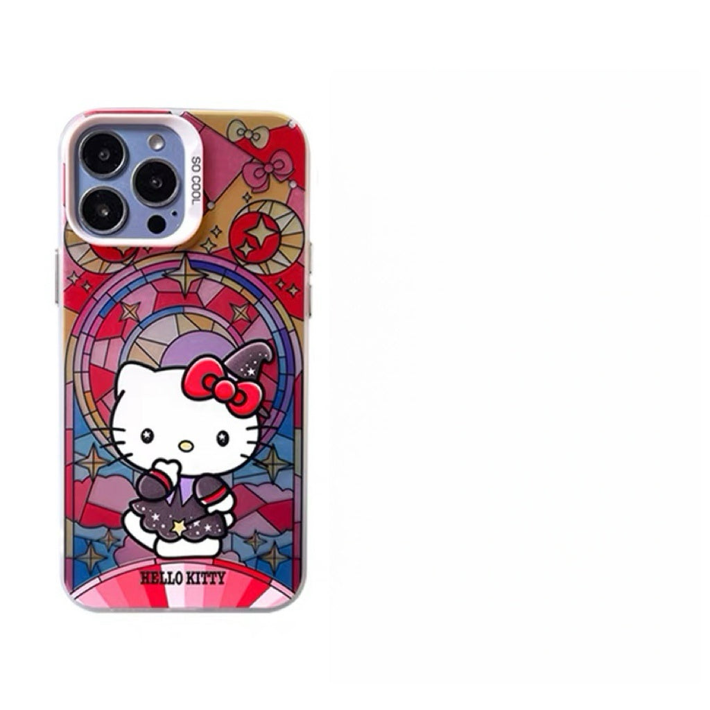 Japanese Cartoon Sanrio Magic Witch Laser Case | Hello Kitty My Melody Kuromi Cinnamoroll Pompompurin Hangydon Bad Badtz Maru 7 Styles - Phone Case Samsung Galaxy S26 S25 S24 S23 S22 S21 FE Ultra Edge
