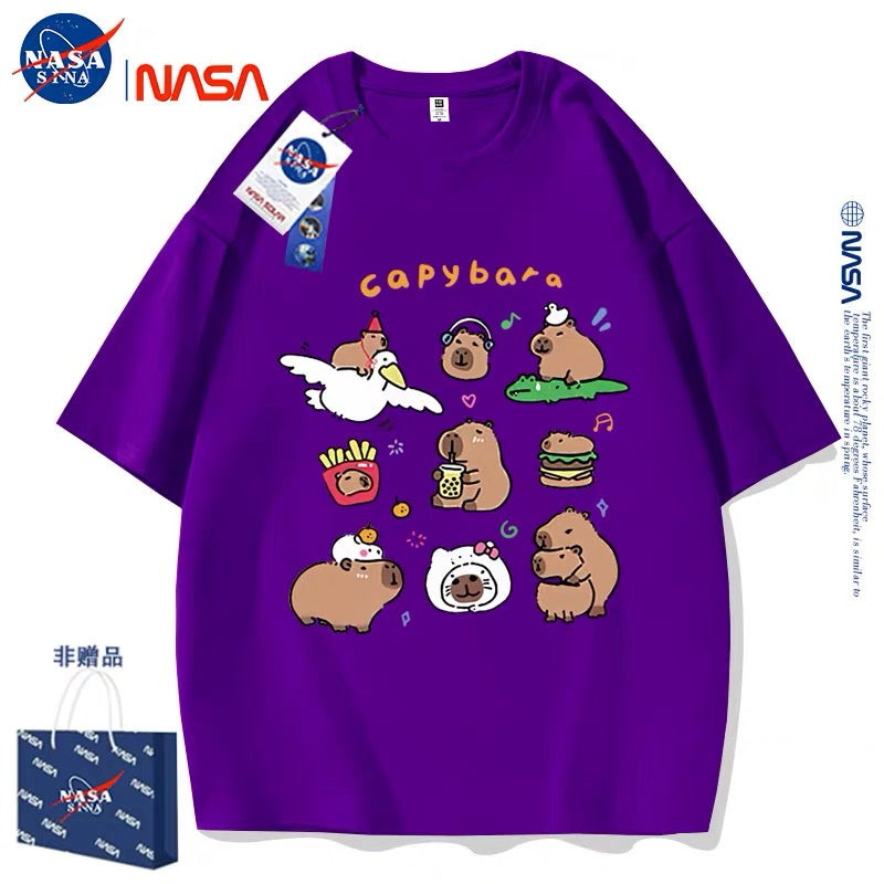 Cute Animals Capybara Style T-Shirt Series | Happy & Fun Daily Part2 - Kawaii Fashion Items for Child & Adult