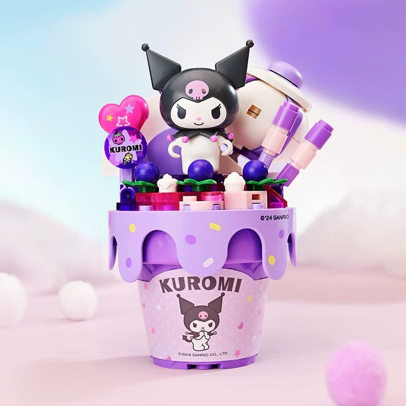 Sanrio Dessert Ice Cream Cone | Hello Kitty My Melody Kuromi Cinnamoroll Pompompurin Pochacco - Building Blocks Toy Collections KawaiiGiftLand