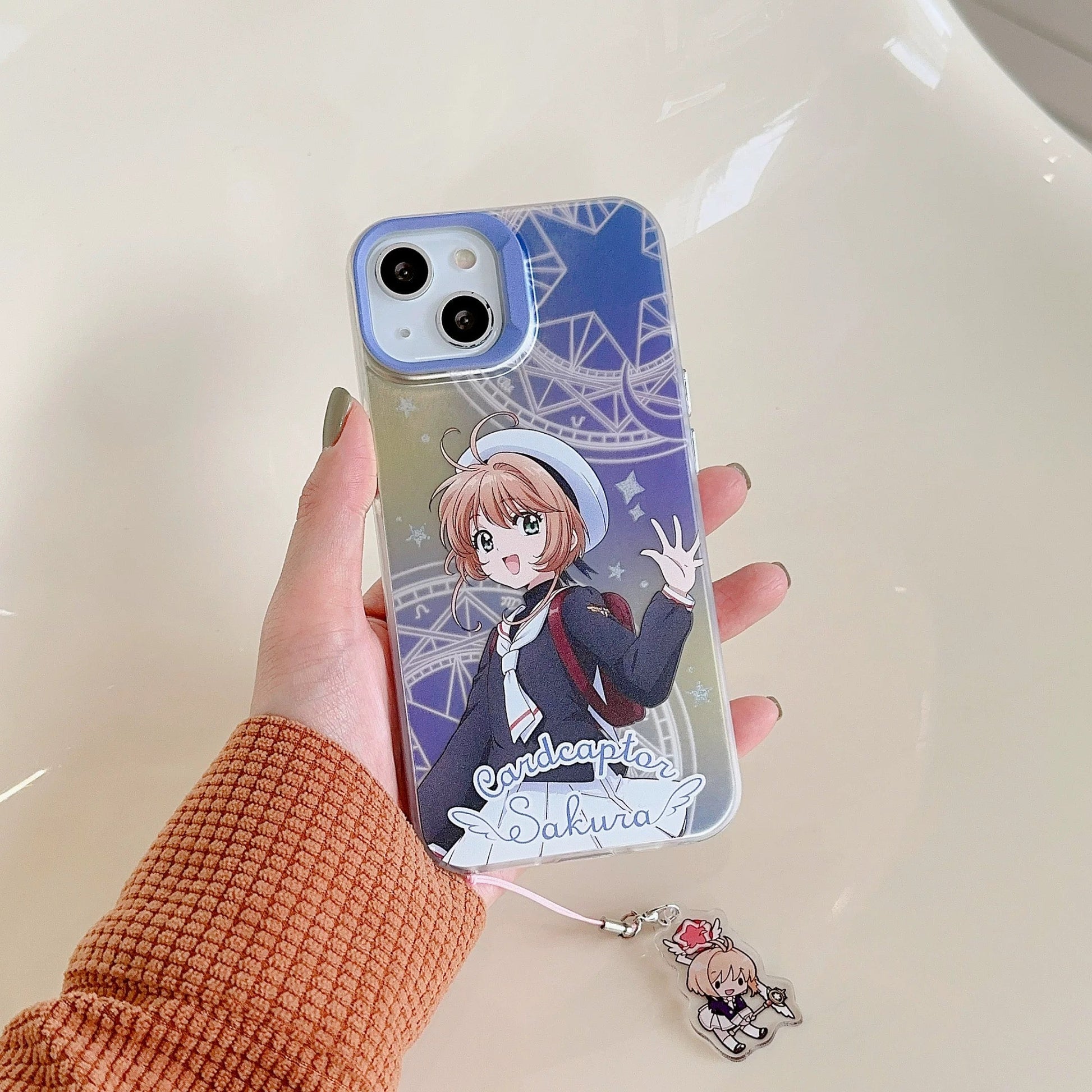 CardCaptorSakura Colourful Laser Case | Sakura Tomoyo Cerberus - iPhone Case 7 8 PLUS SE2 XS XR X 11 12 13 14 15 16 Pro Promax 12mini 13mini KawaiiGiftLand