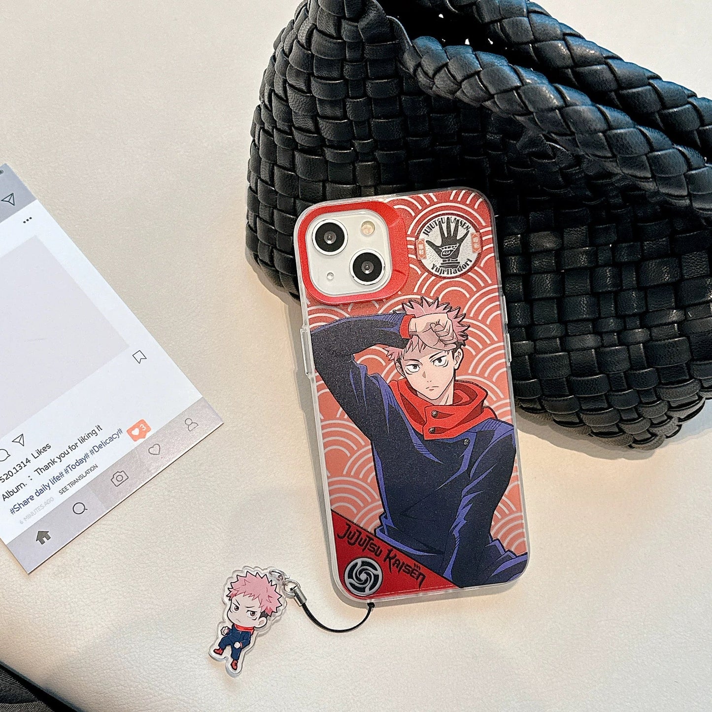Japanese Anime Jujutsu Kaisen Phone Case with Strap | Satoru Yuji Megumi Nanami Kugisaki Nobara - iPhone Case 7 8 PLUS SE2 XS XR X 11 12 13 14 15 16 Pro Promax 12mini 13mini KawaiiGiftLand