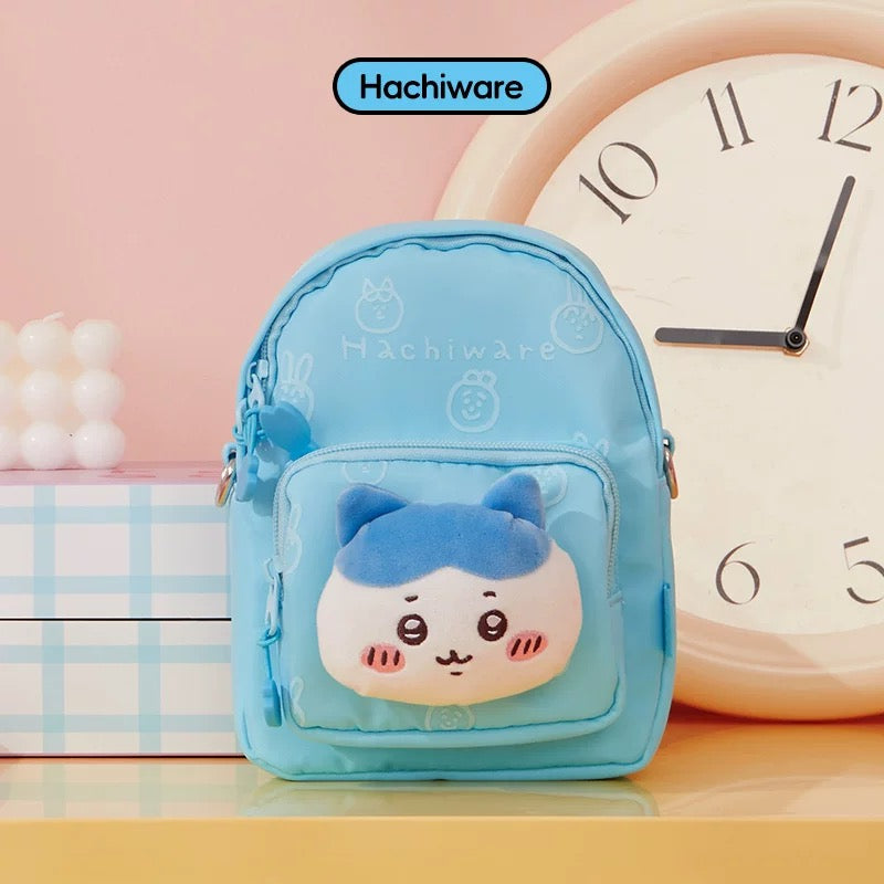 ChiiKawa X Miniso | ChiiKawa Hachiware Usagi Plush Head Mini Shoulder Bag - Kawaii Item Plush Cute Decoration KawaiiGiftLand