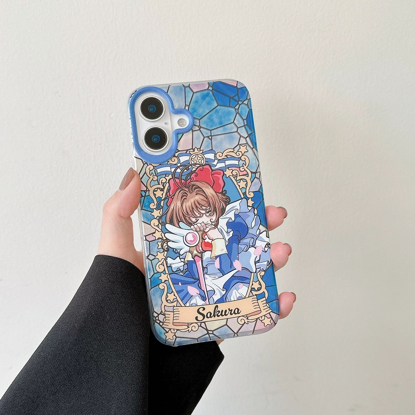 Japanese Cartoon CardCaptorSakura Layer Glass Window Version | Pink Blue Orange - iPhone Case 6 7 8 PLUS SE2 XS XR X 11 12 13 14 15 16 Pro Promax 12mini 13mini KawaiiGiftLand