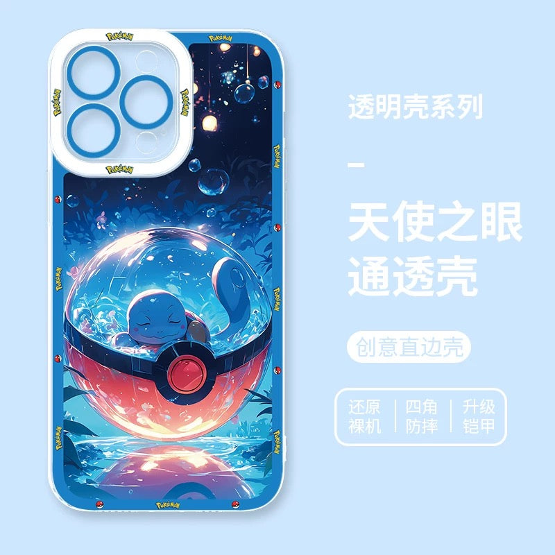 Japan Cartoon Pokemon Sweet Dream in Pokeball | Pikachu Gengar Greninja Squirtle Lucario Bulbasaur  - iPhone Case PLUS SE2 XS XR X 11 12 13 14 15 16 16e 17 17e Pro Promax 12mini 13mini