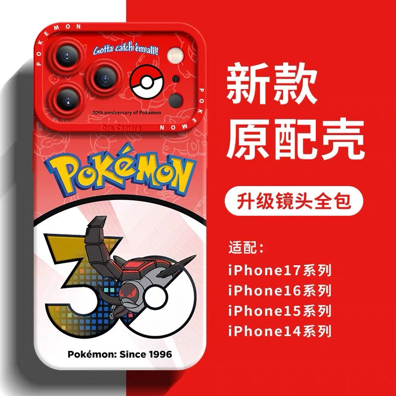 Japanese Cartoon Pokemon Silicone Case Pokemon 30 Anniversary Version Part30 | Morpeko Falinks Walking Wake Dracovish Slither Wing Gouging Fire Raging Bolt Iron Treads Iron Moth 9 Styles - Phone Case Samsung Galaxy S26 S25 S24 S23 FE Ultra Edge
