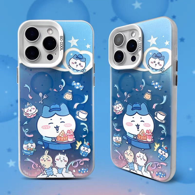 Japanese Cartoon ChiiKawa Cafe Waiter Laser Case | ChiiKawa Hachiware Usagi Momonga - iPhone Case 11 12 13 14 15 16 16e 17 17e 18 Pro Promax