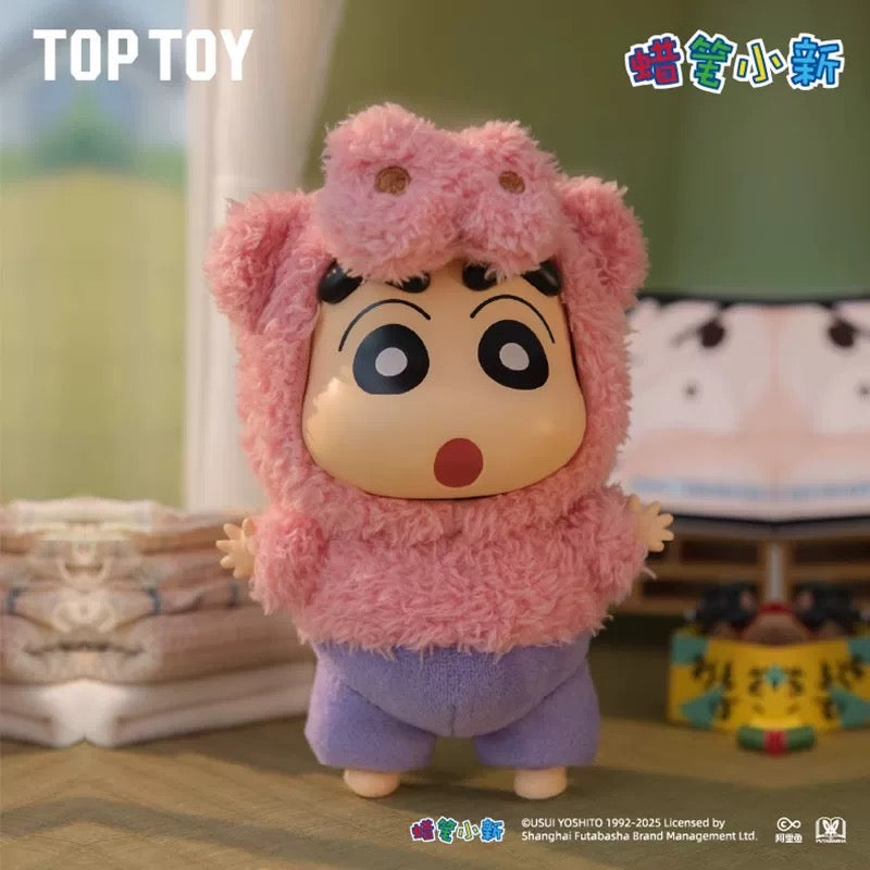 TopToy X Crayon Shin-chan Cosplay Party Part 1 Series Limited | ChocoBi Shiro Action Kamen Buriburi Elephant - Vinyl Face Plush Doll Figure Keychain Collectable Toys Mystery Blind Box