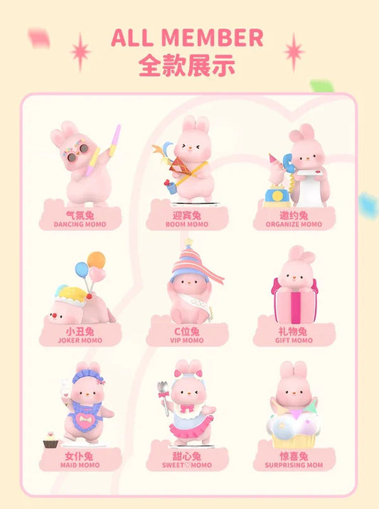Blind Box Kawaii Lovely Characters Momo Bunny Anniversary -Toy Collection