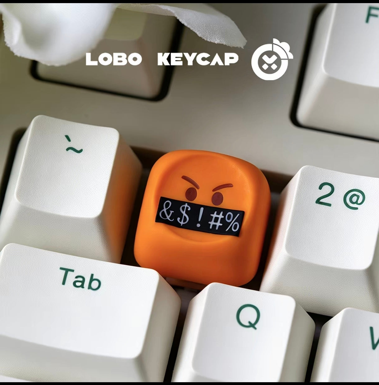 Lobo Funny Emoji Expression Artisan Keycaps – Hand-Cast Resin Meme Mechanical Keyboard Accessories & Desk Decor