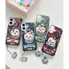 Japanese Cartoon ChiiKawa Laser Phone Case with Strap | Magical Girl with Glass Window Kurimanju Rakko Shisa Furuhonya Magic - Phone Case Samsung Galaxy S26 S25 S24 S23 S22 S21 FE Ultra Edge