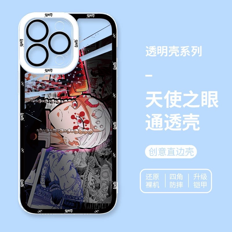 Japanese Anime Kimetsu no Yaiba Demon Slayer Horizontal Version | Kokushibou Tsugikuni Michikatsu Douma Gyoumei Sanemi Kanao Rengoku Uzui Nezuko - iPhone Case PLUS SE2 XS XR X 11 12 13 14 15 16 16e 17 17e Pro Promax 12mini 13mini