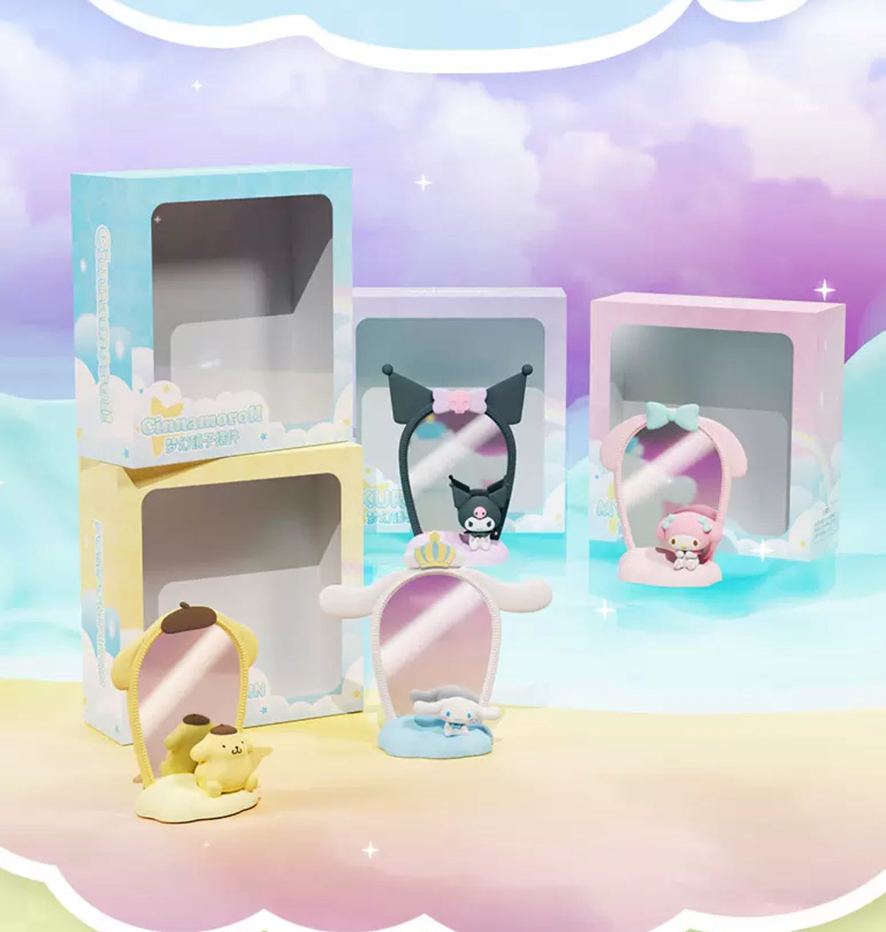 Sanrio Characters Theme Silicon with Mirror Series | My Melody Kuromi Cinnamoroll Pompompurin - Kawaii Decoration Collectable Toys Toy Collection KawaiiGiftLand
