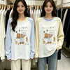 Korean Fashion Cute Animals Style Long-sleeved Sun Protection T-Shirt Series | Chef Cook Pancake Bear's Afternoon - Kawaii Fashion Items