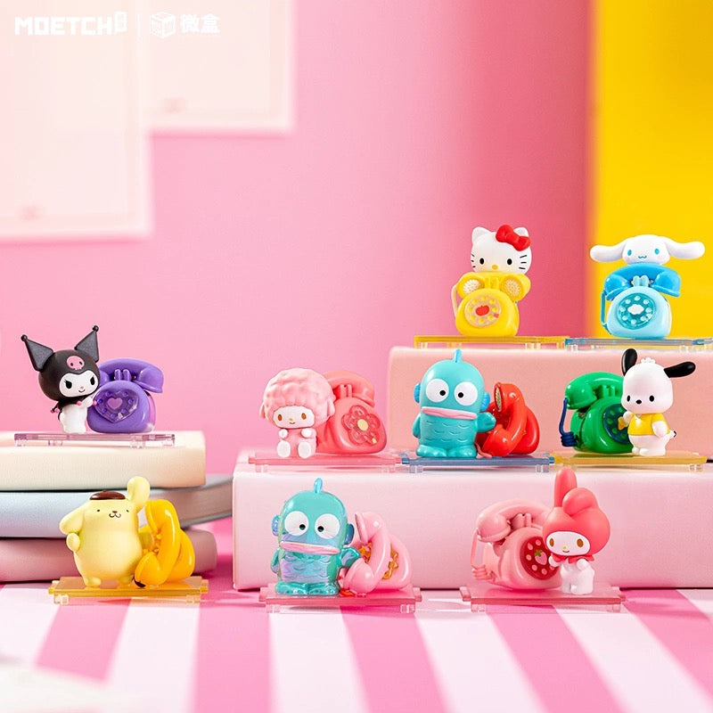 Sanrio Characters with Telephone Mini Box Series | Hello Kitty My Melody Piano Kuromi Cinnamoroll Pompompurin Pochacco Hangyodon - Kawaii Collectable Toys Toy Collection KawaiiGiftLand