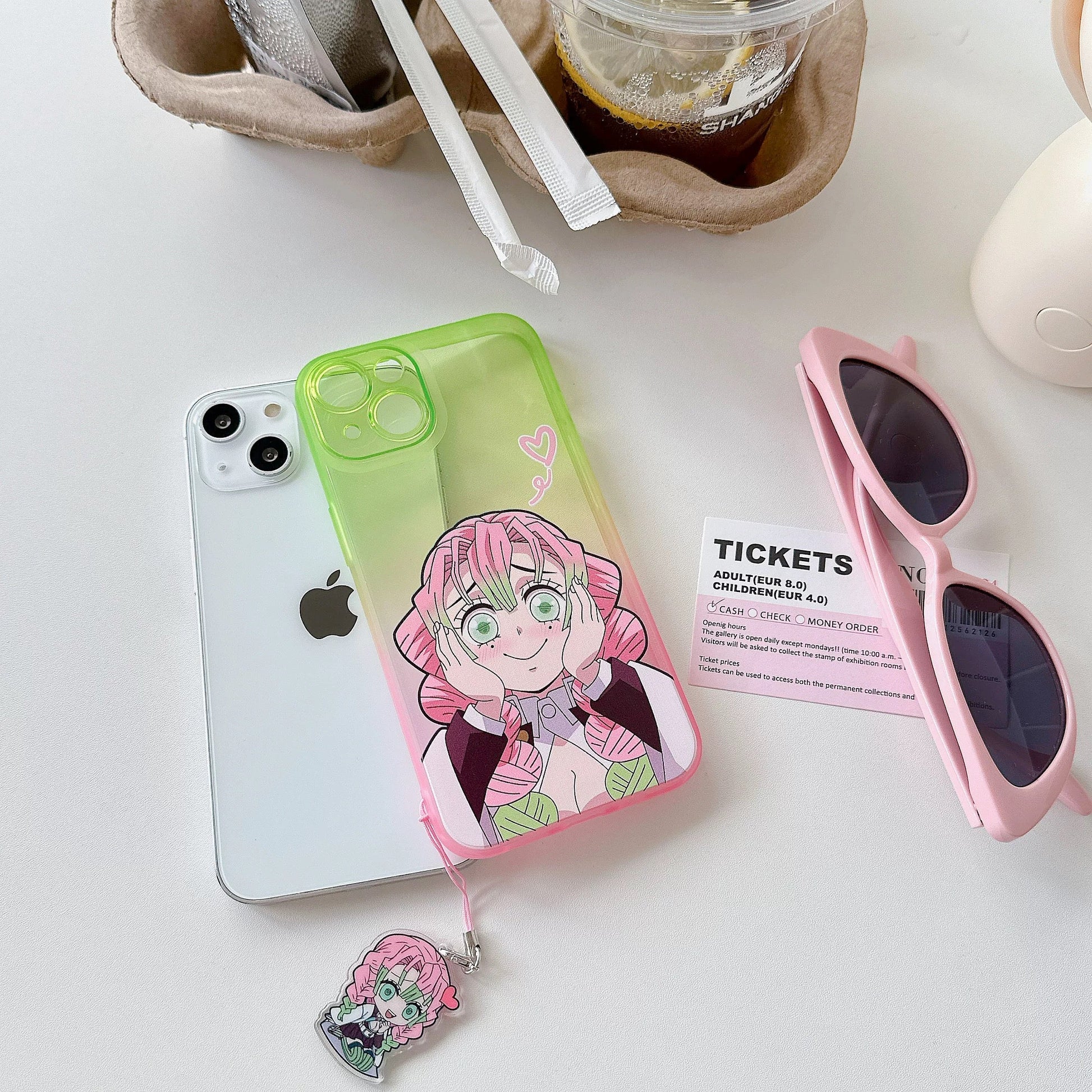 Japanese Anime Kimetsu no Yaiba Demon Slayer| Kanroji Mitsuri Love Hashira - iPhone Case 7 8 PLUS SE2 XS XR X 11 12 13 14 Pro Promax 12mini 13mini KawaiiGiftLand