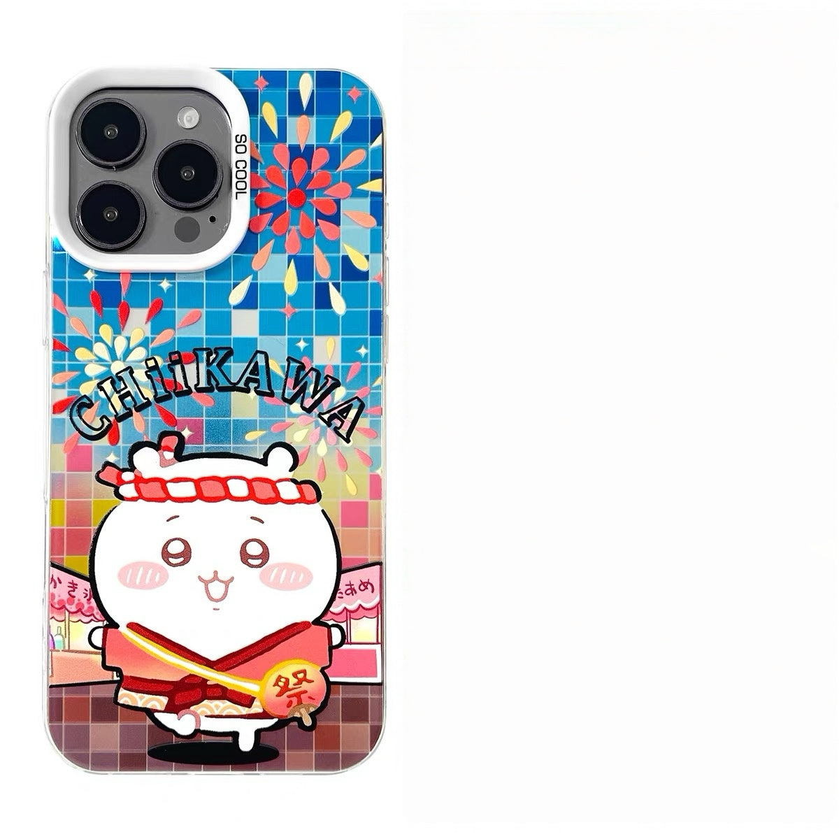 Japanese Cartoon ChiiKawa Summer Festival Laser Case | ChiiKawa Hachiware Usagi Momonga - iPhone Case 11 12 13 14 15 16 16e 17 17e 18 Pro Promax