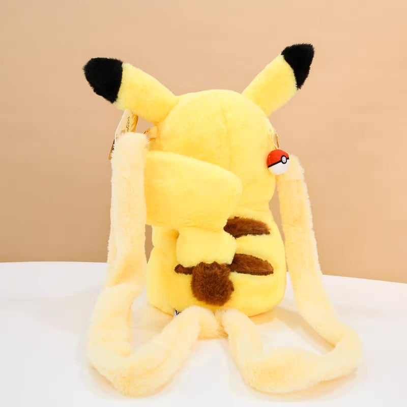 Japan Cartoon Pokemon Plush Backpack | Pikachu - Mascot Plush Doll Kawaii Decoration KawaiiGiftLand