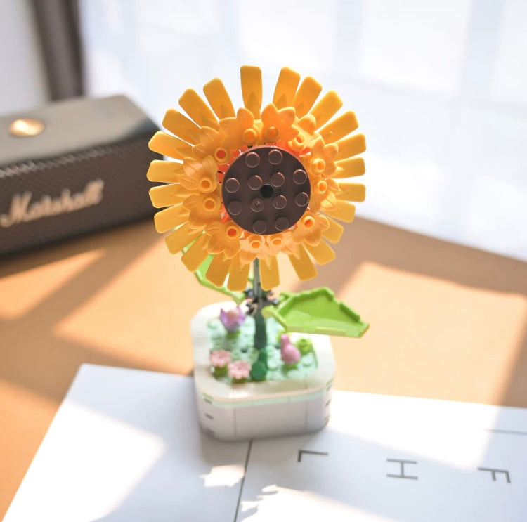 Mini Block Building Flower Series 1  | Daisy Pink Rose Sunflower - Tiny Particle Assembly DIY Handmade Gift KawaiiGiftLand