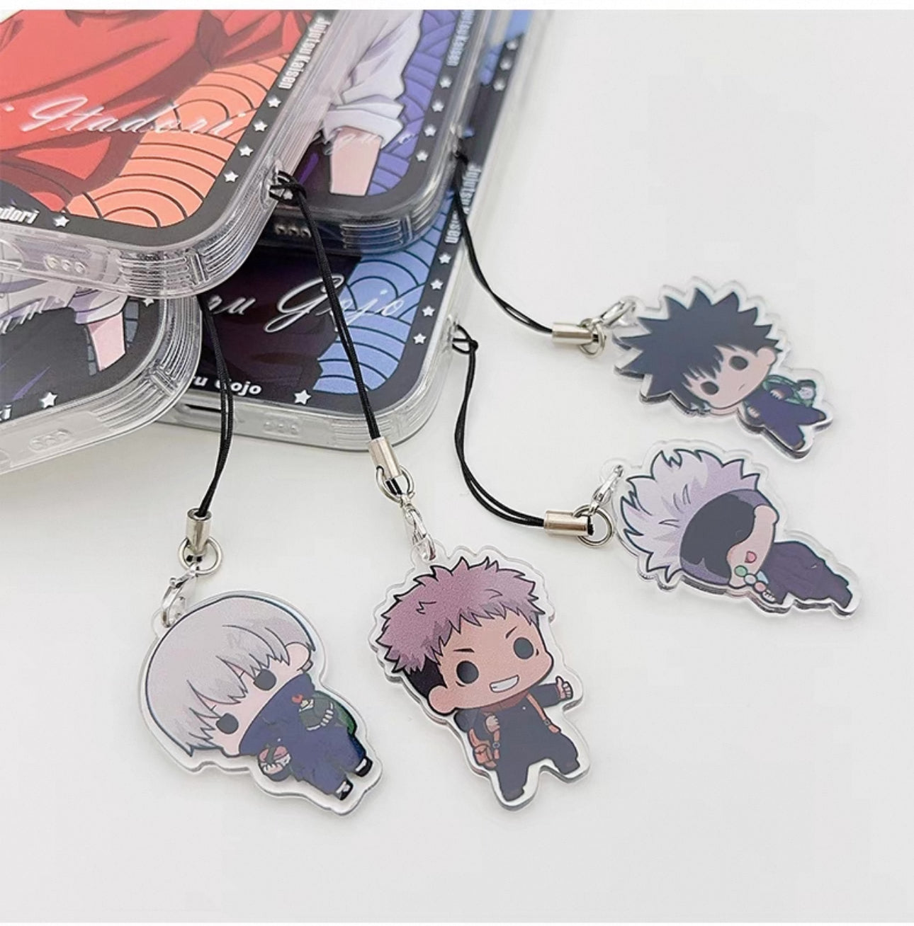 Japanese Anime Jujutsu Kaisen Clean Phone Case with Strap | Satoru Yuji Megumi Inumaki Toge - iPhone Case 7 8 PLUS SE2 XS XR X 11 12 13 14 15 16 Pro Promax 12mini 13mini KawaiiGiftLand