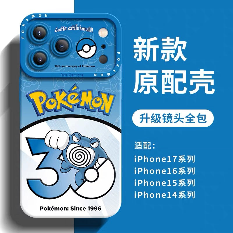 日本製漫画ポケモンシリコンケース ポケモン30周年バージョンパート3 | フシギバナ ヒトカゲ カメックス ライチュウ ニョロボン オコリザル ウインディ ニドキング 8スタイル - iPhoneケース PLUS SE2 XS XR X 11 12 13 14 15 16 16e 17 17e Pro Promax 12mini 13mini