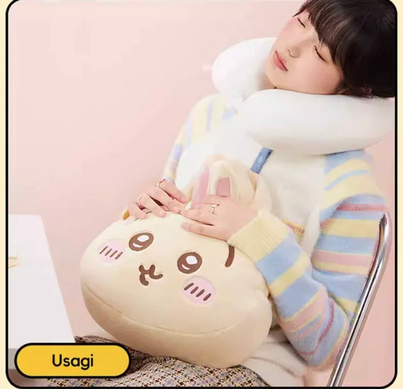 ChiiKawa X Miniso | ChiiKawa Hachiware Usagi Big Head Plush Bag - Kawaii items Room Decoration KawaiiGiftLand