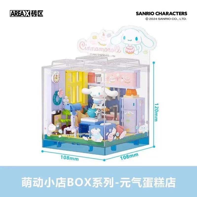 Sanrio Characters Cube Shop |  Hello Kitty Kuromi Cinnamoroll Pompompurin Pochacco Hangyodon - Building Blocks Toy Collections KawaiiGiftLand